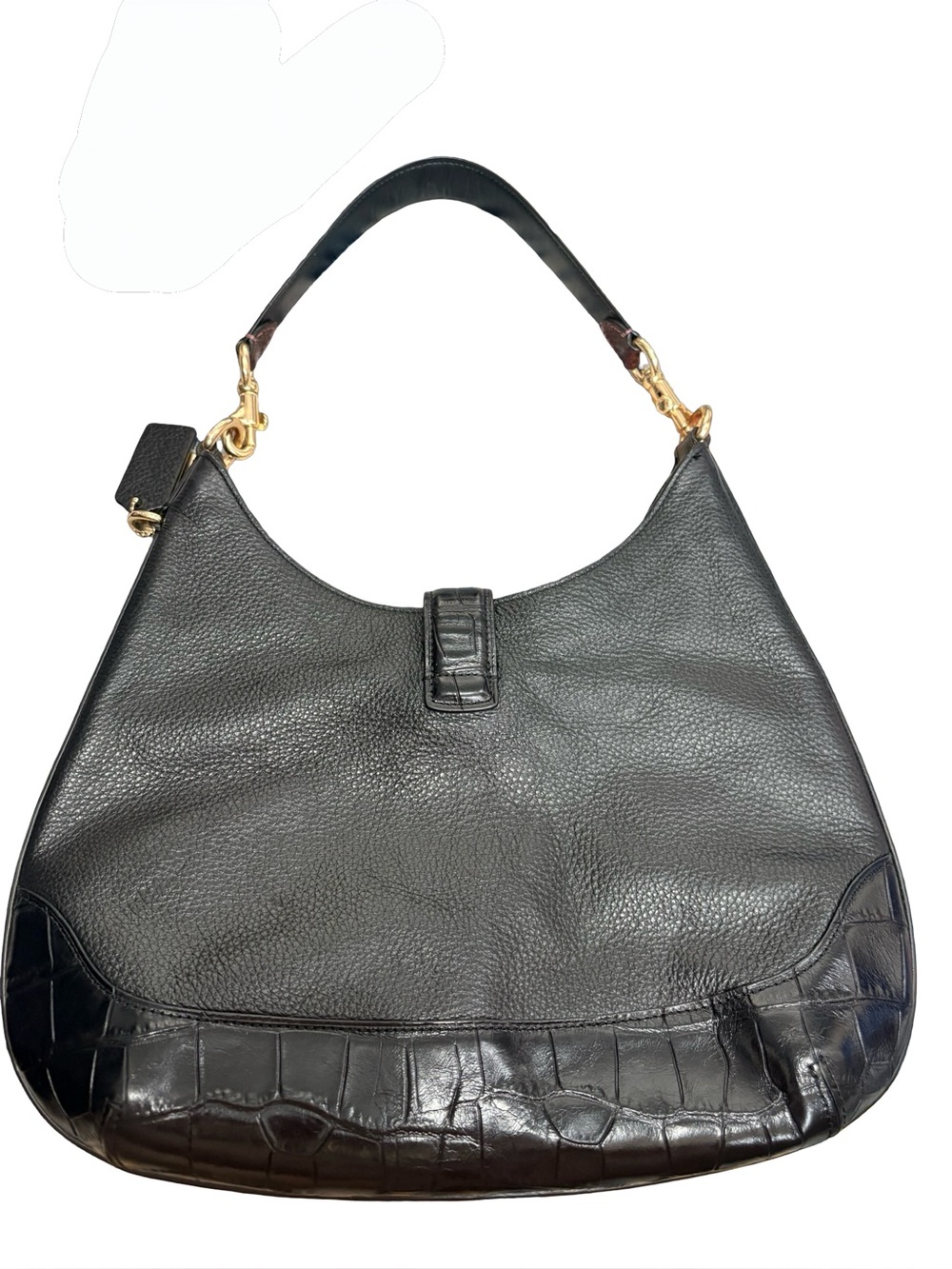 Coach Amber Hobo F48636 Black Exotic Mix Pebbled Leather Shoulder Bag - Picture 2 of 10